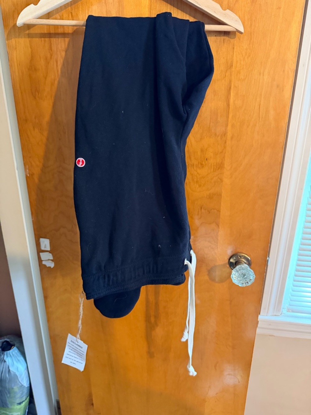 FEEJAYS Black Sweatpants with White Drawstring